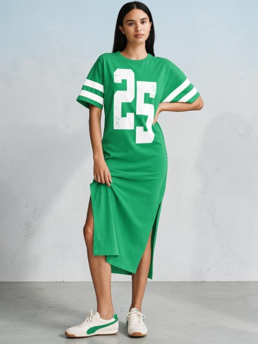 Anthropologie Daily Practice Green 25 Graphic Maxi Dress